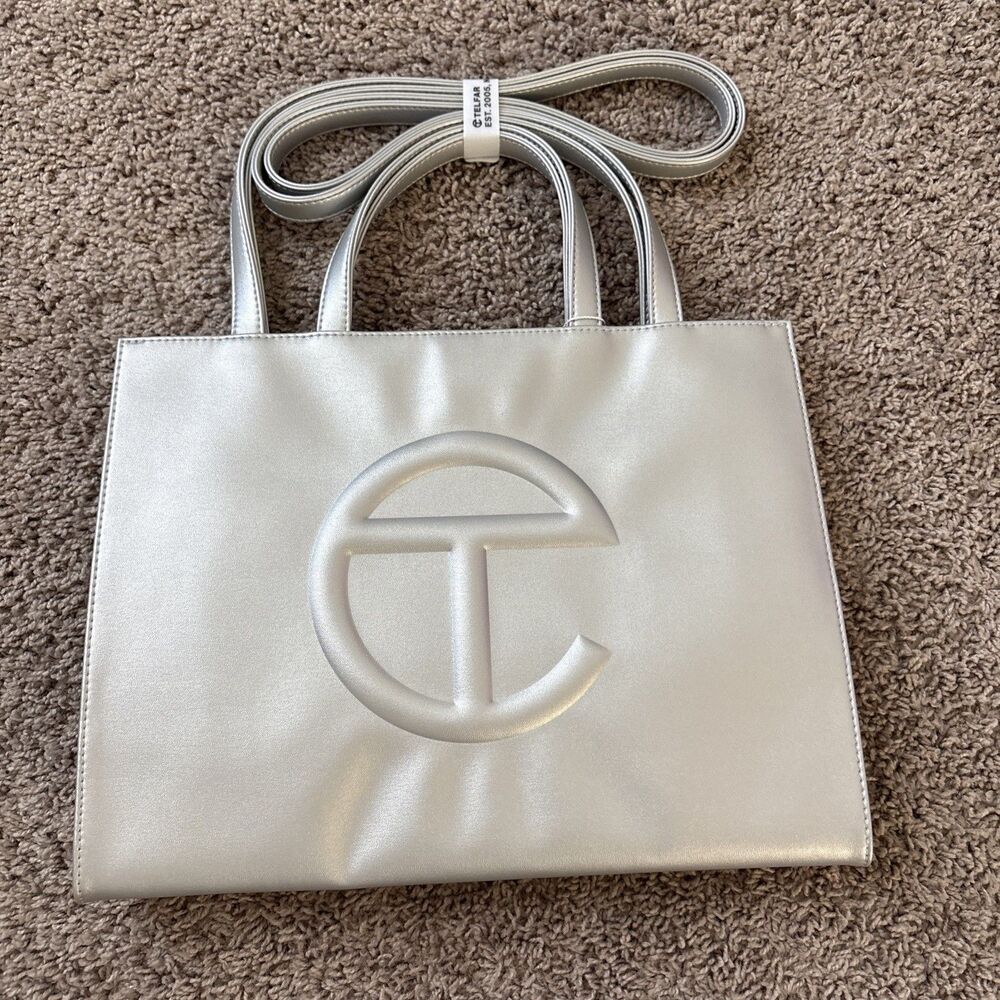 Telfar Shopping Bag Mediun Silver New